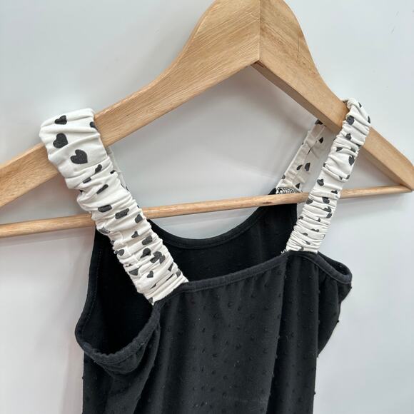 Deax Par Deux Black & White Heart Print Romper with Fringe Detail // 10 - Picture 12 of 12